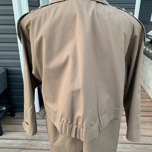 Vintage 80s 90s Khaki Long Beltless Classic Trench Coat Overcoat Raincoat - Picture 7 of 16